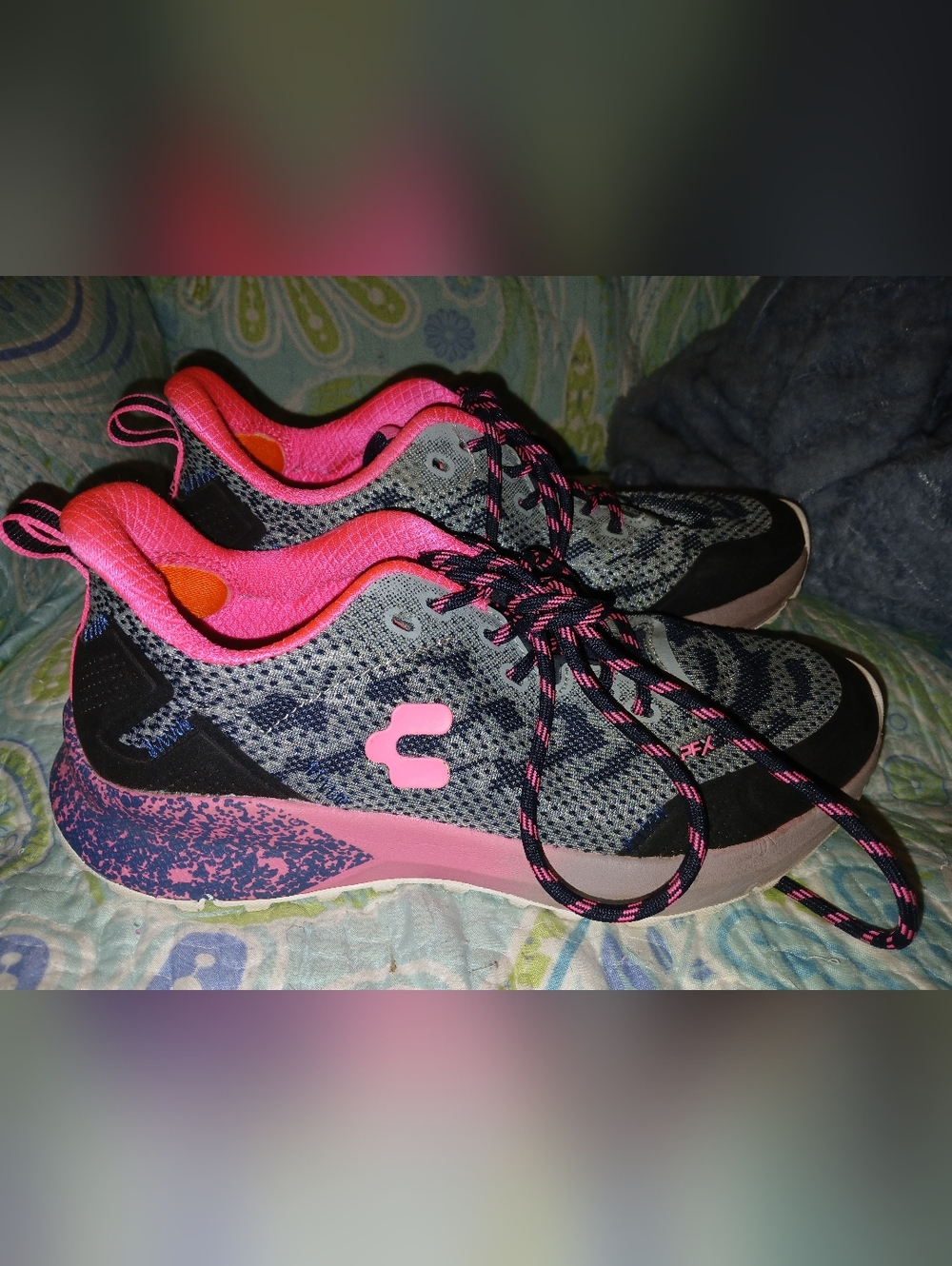 Women's Pink and Black Trails Athletic Sneakers